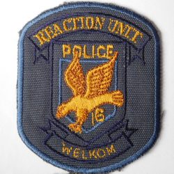 SAP South Africa Police 16 Reaction Unit WELKOM Arm Cloth Badge BLUE