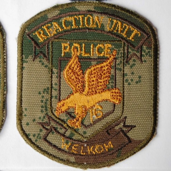 SAP South Africa Police 16 Reaction Unit WELKOM Arm Camouflage Cloth Badge