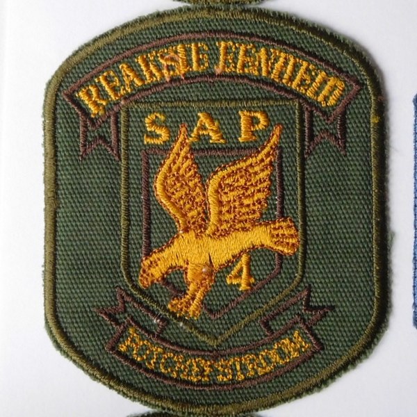 SAP South Africa Police 4 Reaction Unit POTCHEFSTROOM Arm Cloth Badge GREEN