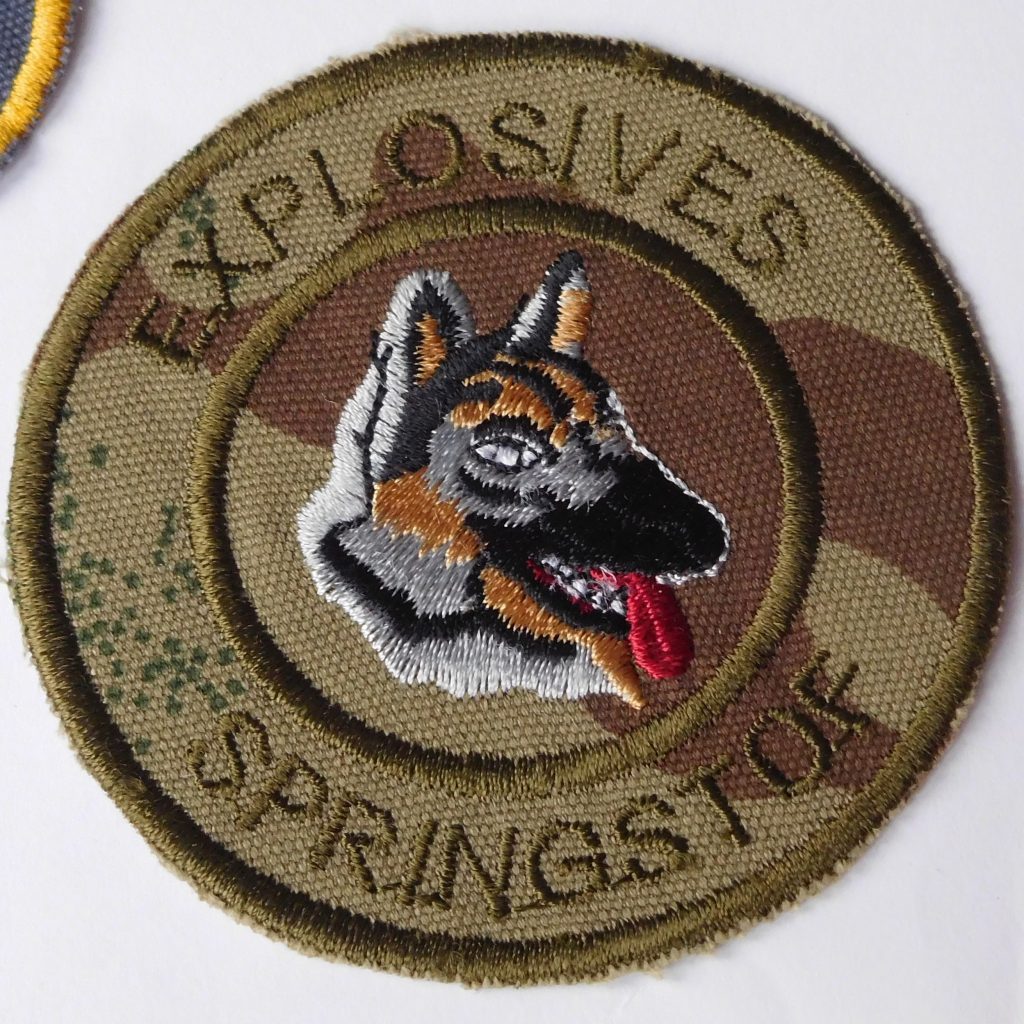 SAP South Africa Police EXPLOSIVE DOG HANDLER SPRINGSTOF Cloth PATCH ...