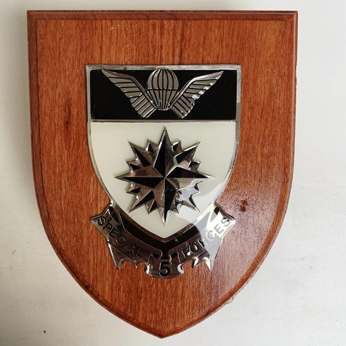 South Africa RECCE Special Forces Selous Scouts WOODEN SHIELD PLAQUE