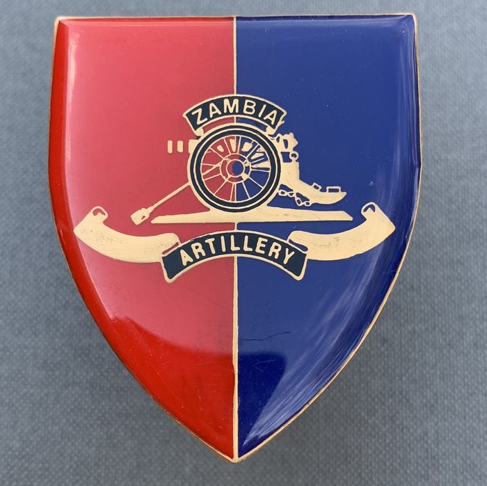 ZAMBIA Africa ArtilleryARM Shoulder Enamel Flash Badge