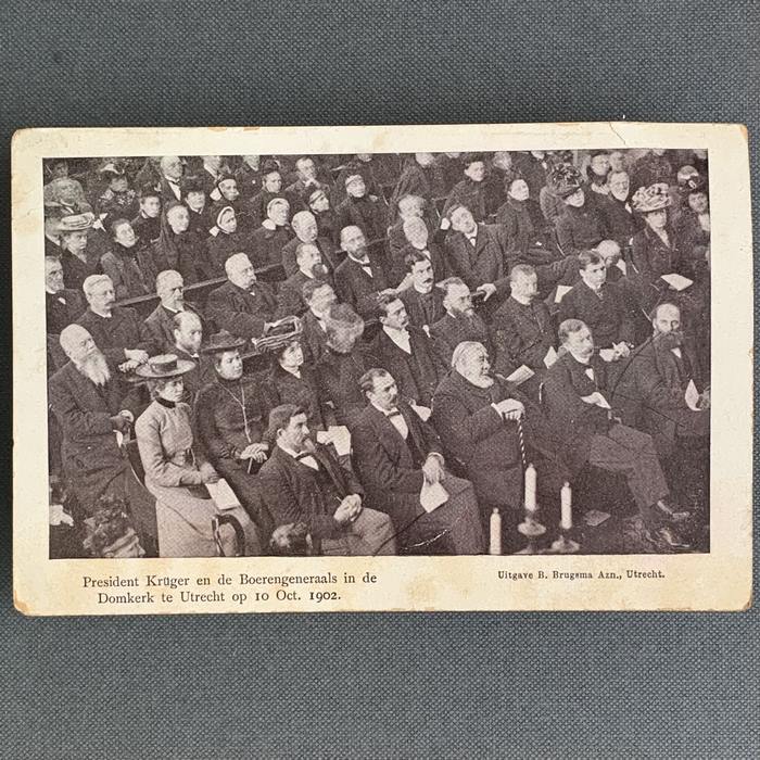 Postcard 1902 Paul Kruger with Boer Generals in Domkerk Utrecht Holland