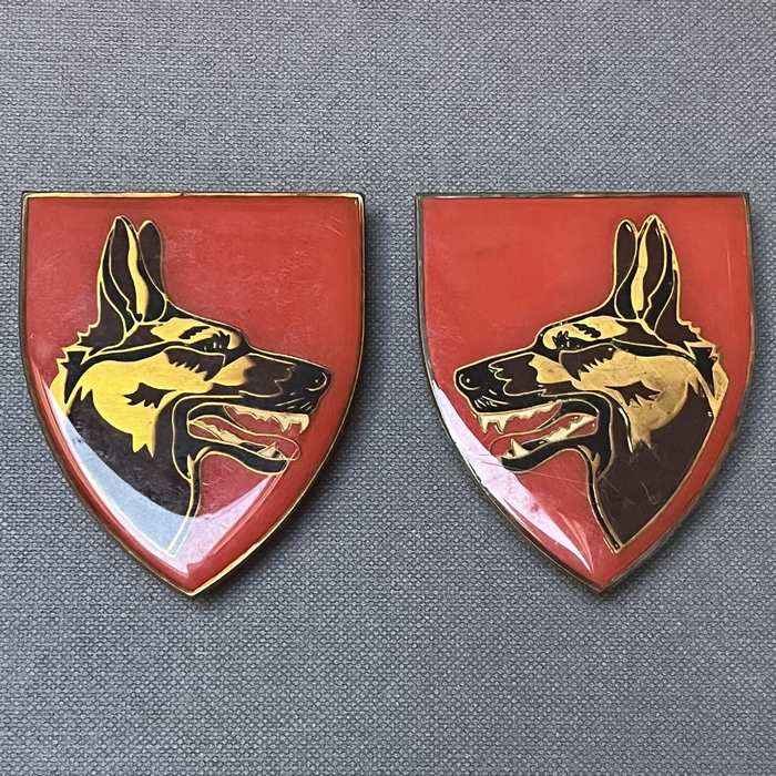 SADF South Africa Dog Centre Gold Type 2nd issue enamel flash badge CO F139