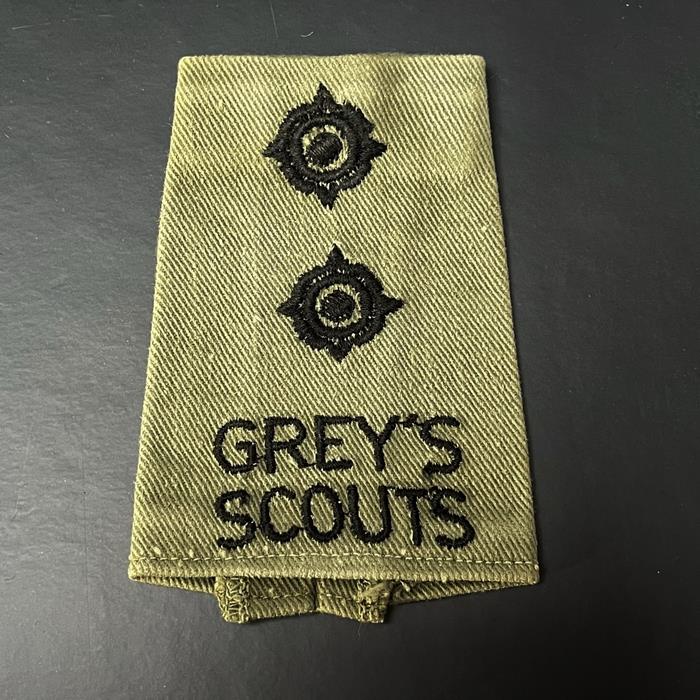 Rhodesia Grey Scouts Mounted Infantry Lieutenant rank Epaulette slip on badge 1975 - 1980
