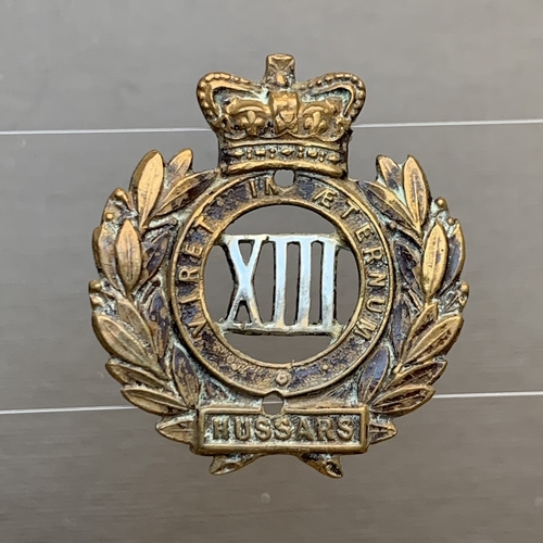 13th Hussars VICTORIAN 13th Hussars Regiment Cap Badge 1900 Queen Victoria Crown