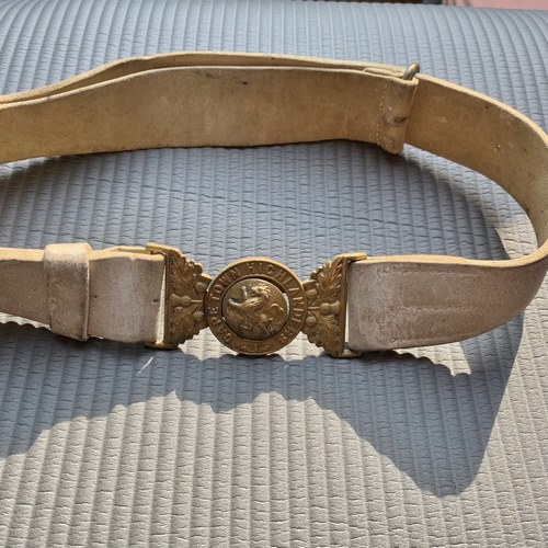 Africa Cape Town Highlanders Early Brass Buckle with white Belt 1900 CO2564