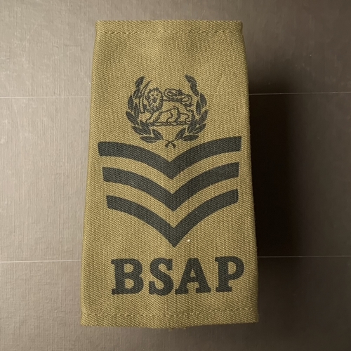 Rhodesia British South Africa Police Force BSAP rank epaulette First Sergeant 1960-80