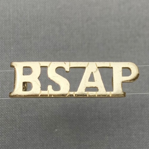 British South Africa Police BSAP Text Title badge insignia B