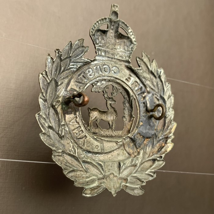 British Berkshire Constabulary Wreath Helmet Plate King's Crown