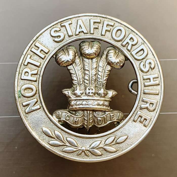 British North Staffordshire Regiment Helmet Plate cap Badge