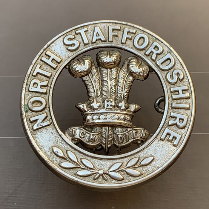 British North Staffordshire Regiment Helmet Plate cap Badge w