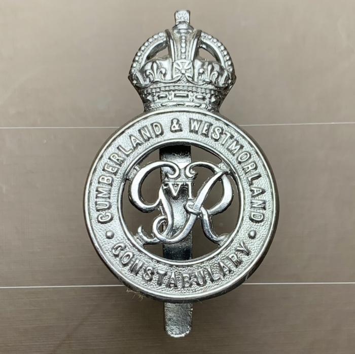 British Police George VI Cumberland and Westmoreland Constabulary Cap Badge