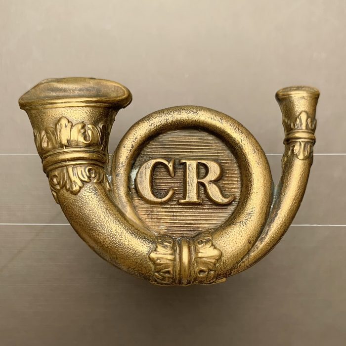 Carlow Rifles CR Victorian Brass Cap Badge Military
