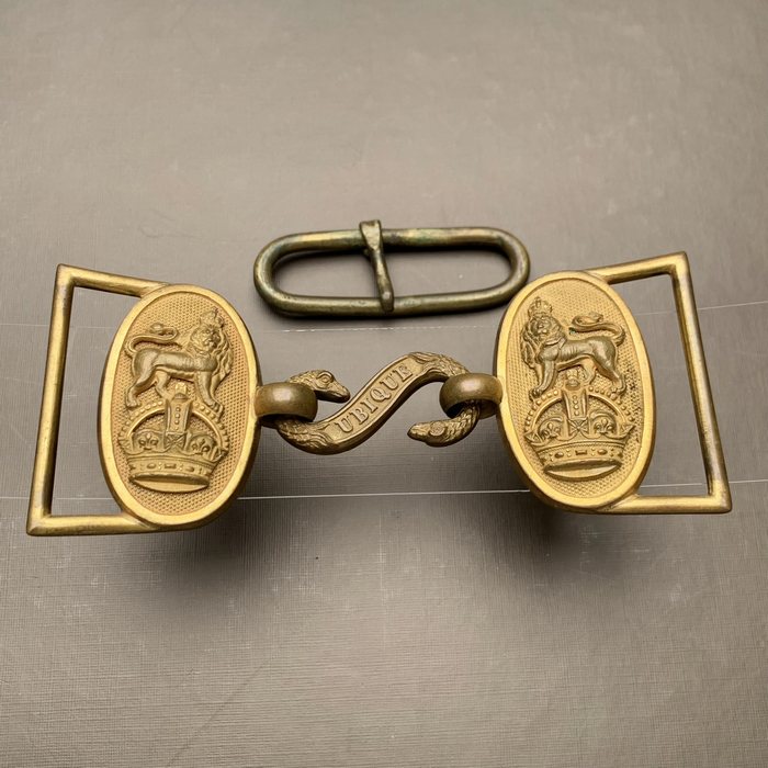 British Victorian Artillery Officers King's Crown Waist Belt Buckle