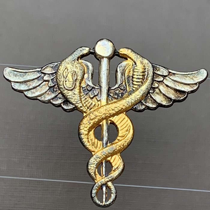 South African National Defence Force SANDF SAMHS Medical Doctor chest insignia SILVER