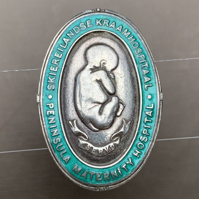 SA South Africa PMH peninsula maternity hospital badge 1921-1992 SILVER