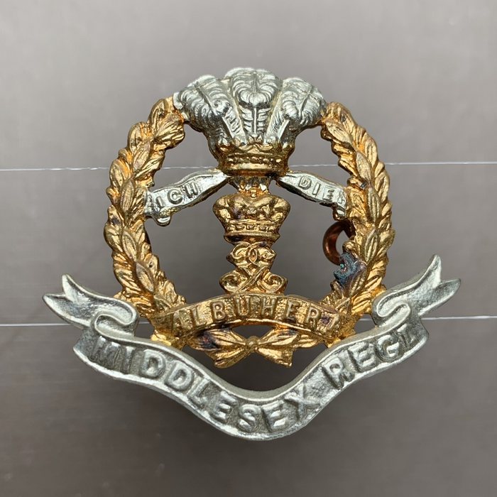 British Army Infantry Middlesex Regiment Duke of Cambridge's Own Badge Lugs-1 w