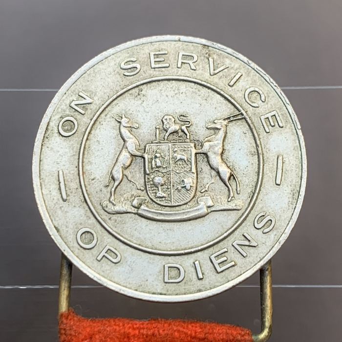 South Africa African WW2 On Service _Op Diens Numbered Badge