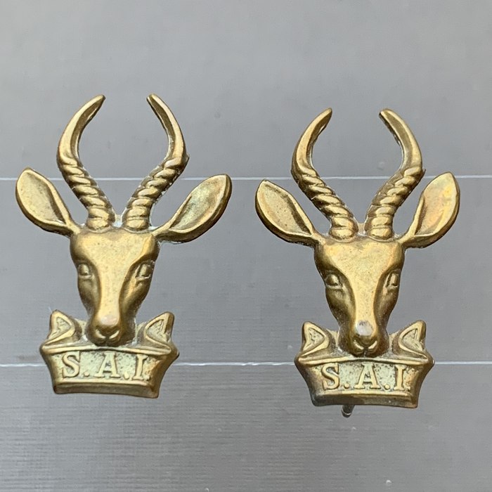 South African ARMY Infantry SAI 1st Issue collar Badges