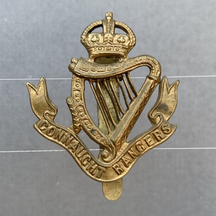 British Connaught Rangers Cap Badge with King's Crown A