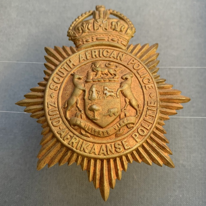 SAP South African Police Z Type Helmet Plate Badge 1913-1926 CO1895