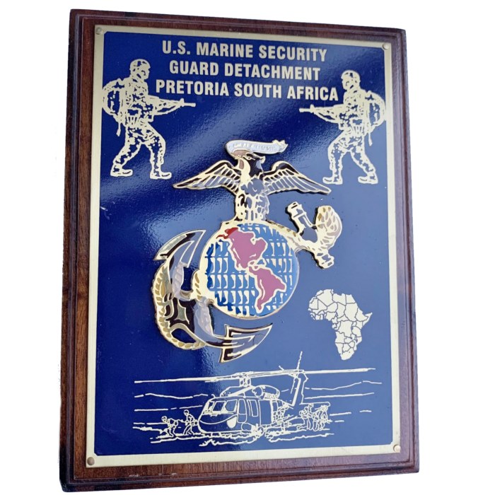 U.S United States Marine Security Guard Detachment Pretoria South Africa Plaque