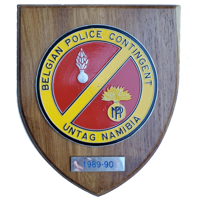 UNTAG Namibia 1989-90 Malcon Belgian Police Plaque - SWA South African Border War Namibian War of Independance