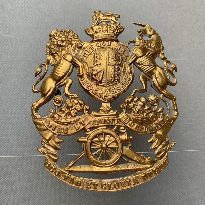 VICTORIAN Royal Artillery Regiment Helmet Badge QVC Brass