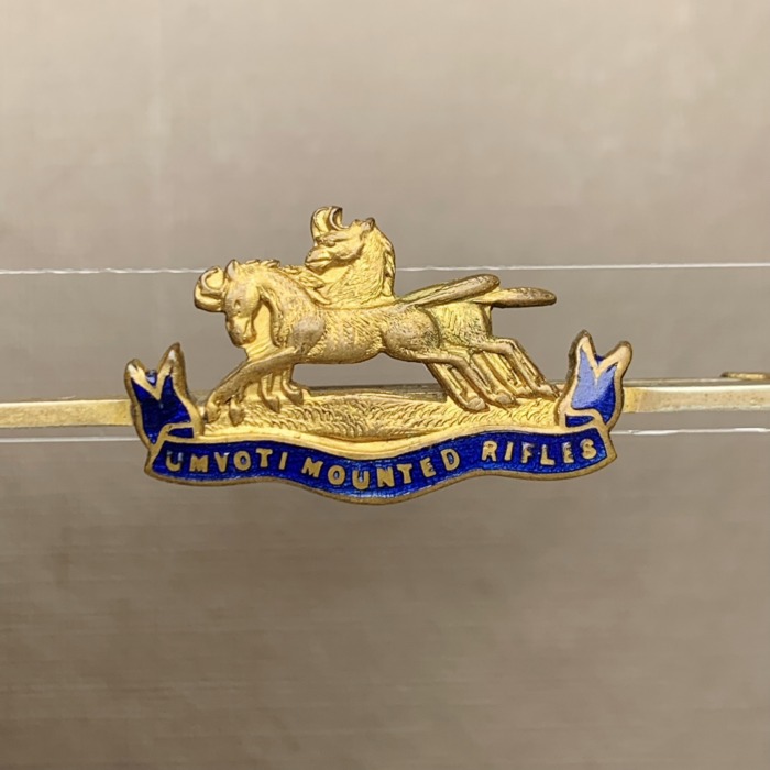 South African Army Umvoti Mounted Rifles Tie Pin WW2 steel enamel