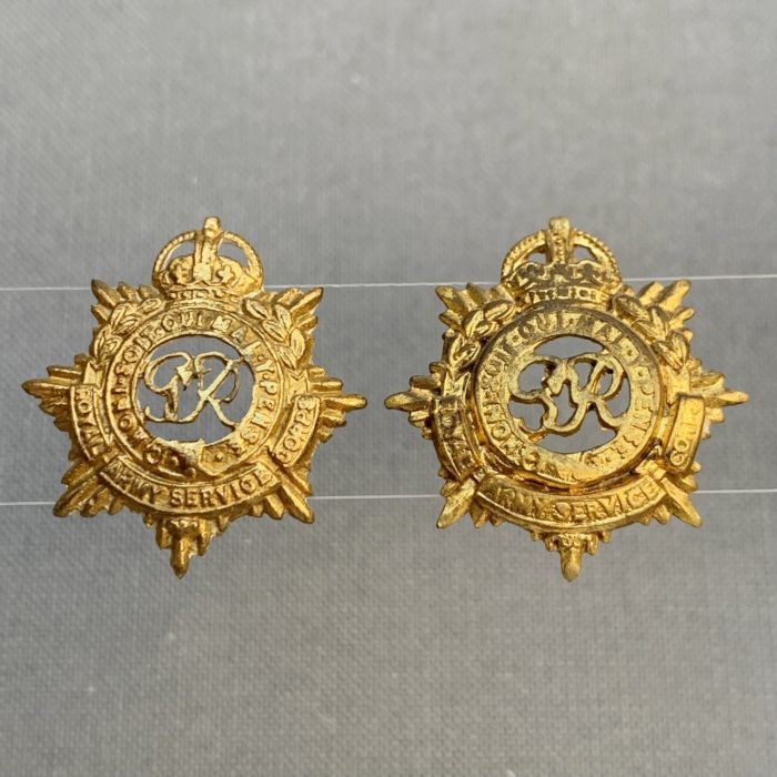 British George VI Royal Army Service Corps RASC Collar Badges
