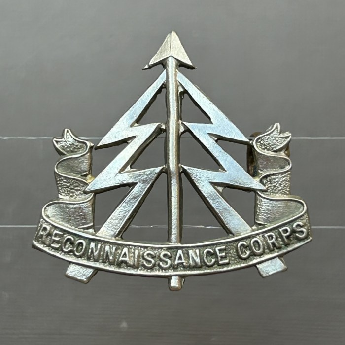 World War II Reconnaissance Recce Corps British Army Cap Badge lugs