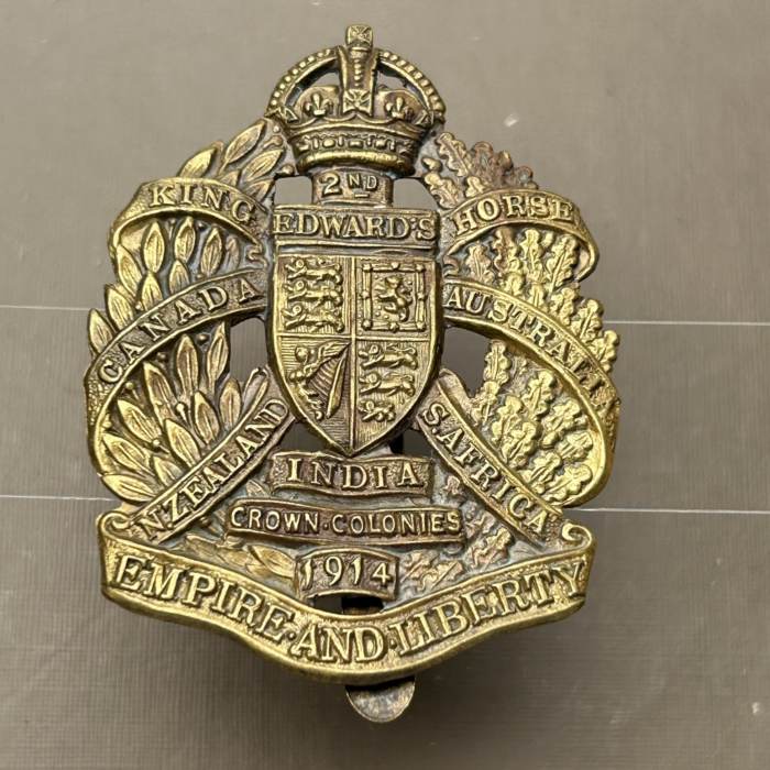 British KEH 2nd King Edward's Horse King's crown Cap Badge