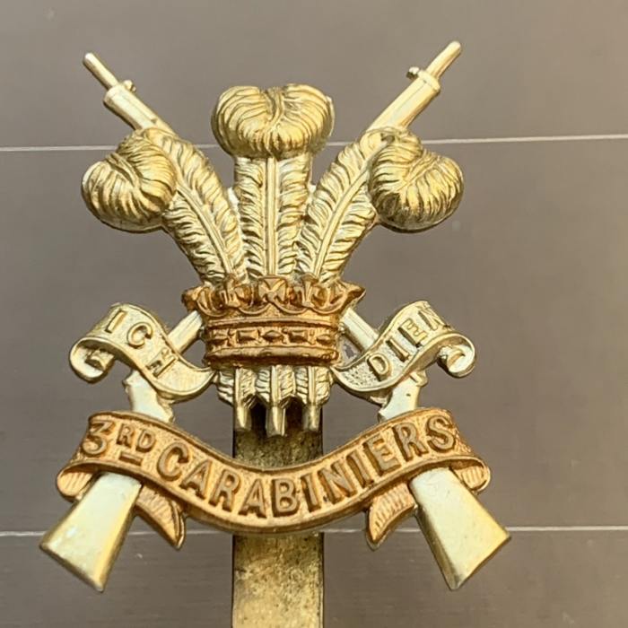 WWII 3rd CARABINIERS Prince of Wales's Dragoon Guards Tank Regiment badge