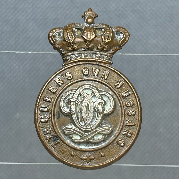 British 7th Queen’s Own Hussars Victorian OR’s collar badge 1896-1901 a