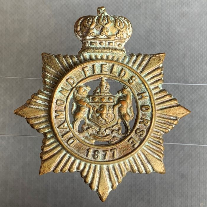 Diamond Fields Horse Victorian Boer War Cap Slouch Hat Badge 1889-1901