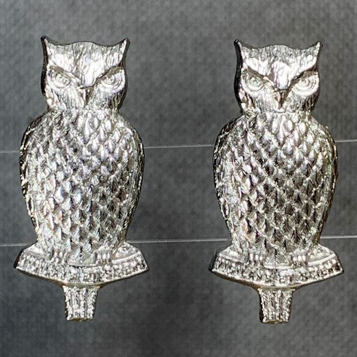 SA South Africa Military Intelligence Corps Owl Border War Collar Badges