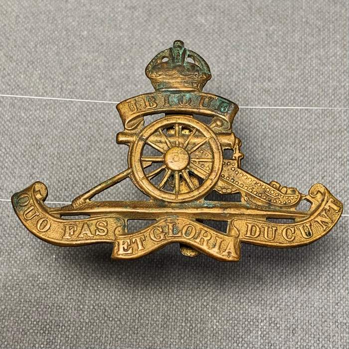 Royal Artillery Regiment Badge with Kings crown and slider