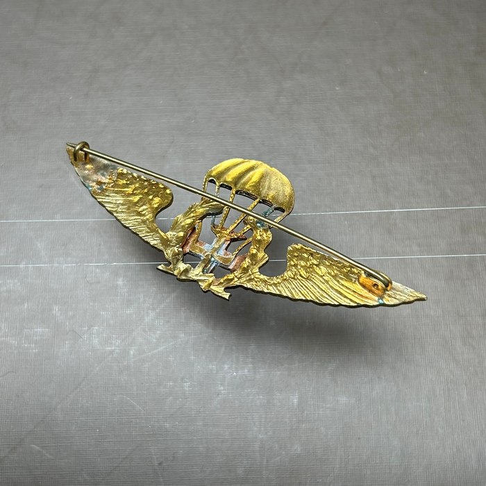 Mozambique Portuguese Portugal Civilian Parachute Qualification Jump Wing Type 1 Badge XL size-1