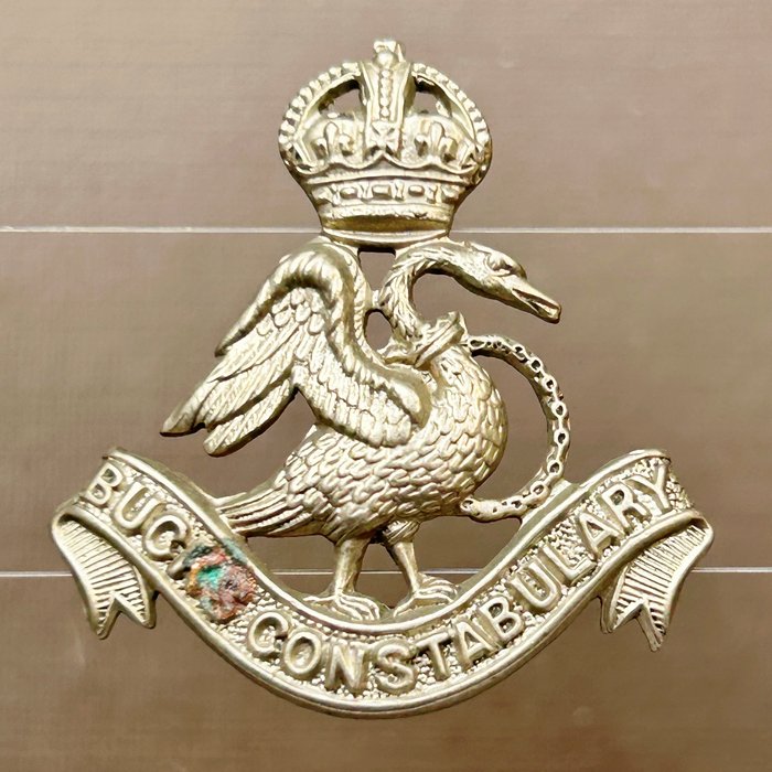 British Obsolete Bucks Constabulary Police Badge lugs