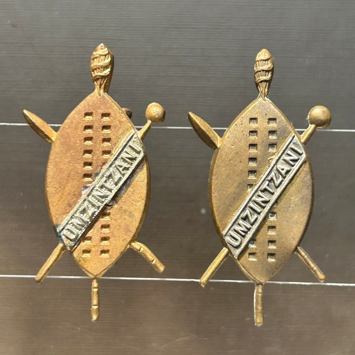 South Africa Prince Alfred's Guards Army Lapel Umzintzani Military Collar Badges 1902 - 1960s