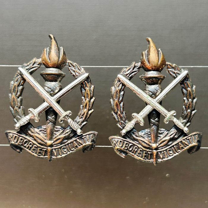 South Africa SKOONSPRUIT Army Motorised Infantry Regiment Metal Collar Badges 1966-1999