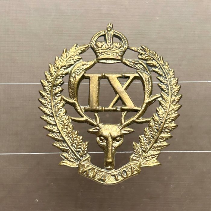 WW1 New Zealand Army 9th Wellington East Coast Rifles Regiment Cap Insignia Badge