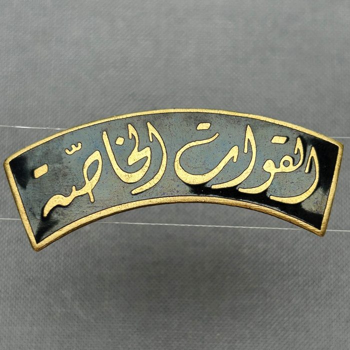 Egyptian Commando Thunderbolt Forces 1955 Text Special Forces Enamel Badge C
