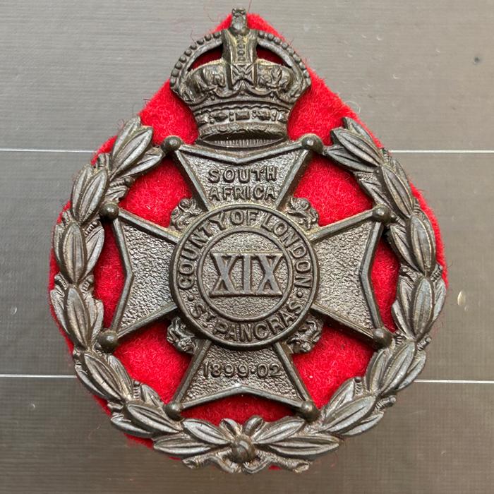 The 19th London Regiment St Pancras British Military Cap Badge