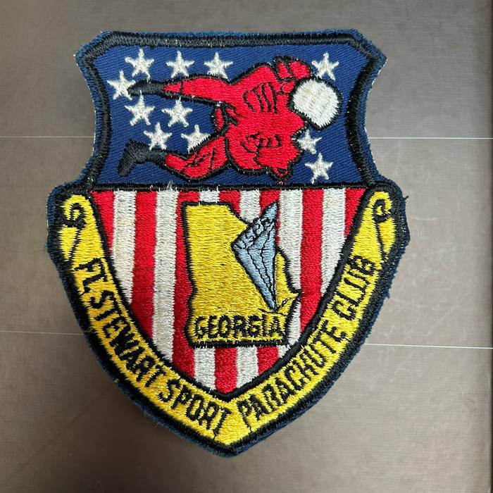 US Original Vintage Parachute Fort Stewart GEORGIA Sport Parachute Club 70s 80s Patch