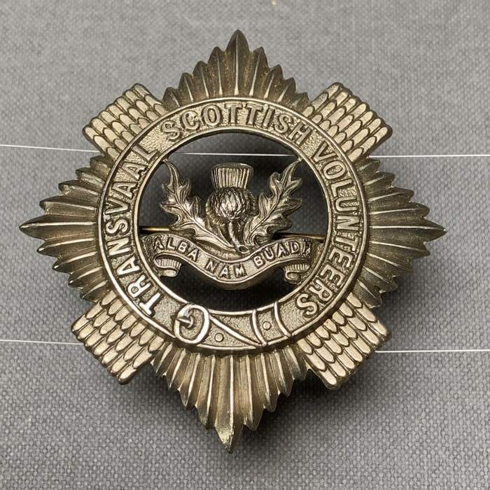 Africa Transvaal Scottish Volunteers 1902-1911 Helmet Hat Cap Badge CO608