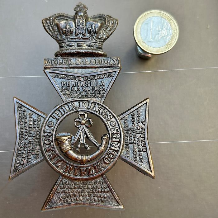British Victorian Glengarry shako badge for the Kings Royal Rifle Corps KRRC with Victorian Crown
