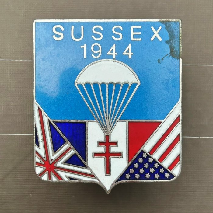 SUSSEX 1944 Secret Intelligence Operation Plan enamel Badge