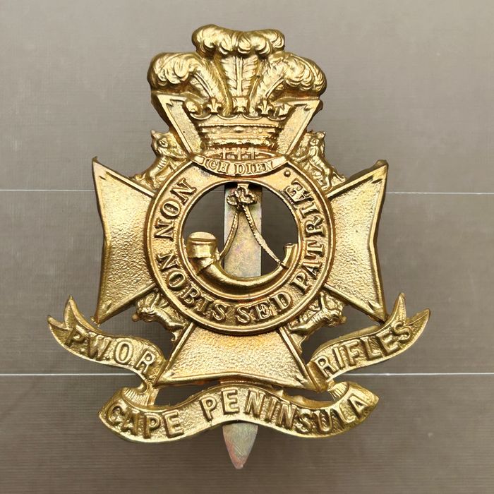 South Africa Army Cape Peninsula Rifles helmet badge insignia from 1904